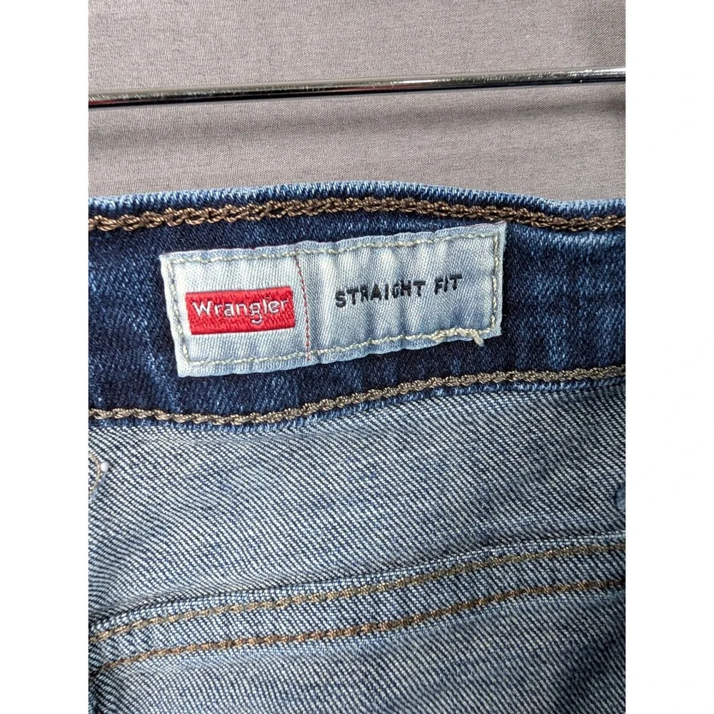 Wrangler Men's Straight Fit Blue Denim Jeans Size 36x30